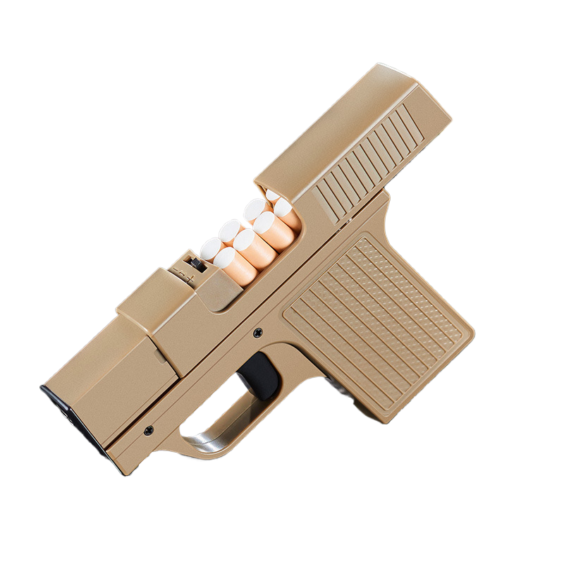 Gun Type Windproof Inflatable Lighter Cigarette Case Integrated Personality Creative Pistol Cartridge Can Be Changed Thick Medium Fine Cigarette Case
