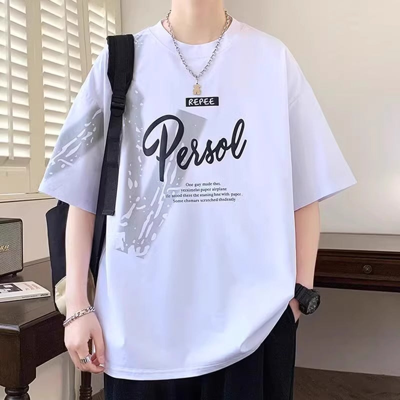 Letter-print short-sleeved T-shirts