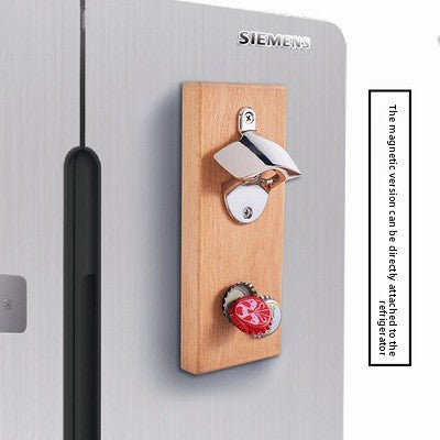 Wooden Magnetic Wall Mounted Bottle Opener