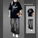 Letter-print short-sleeved T-shirts