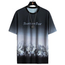 Men's Summer Ice Silk Loose Gradient T-Shirt