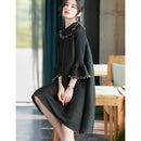 Pleated Temperament Black Dress Spring Dress
