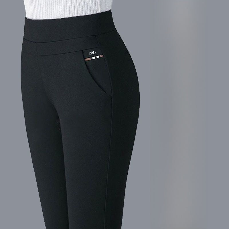 Women's Elastic High-Waisted Straight Leg Casual Pants