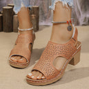 Women's High-heeled Sandals Plus Size Thick-soled Peep Toe Sandals