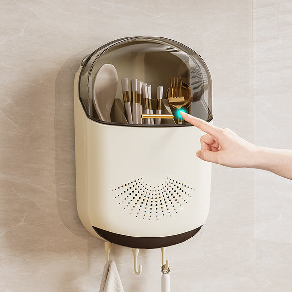 Wall Mounted Kitchen Chopsticks Holder with Lid