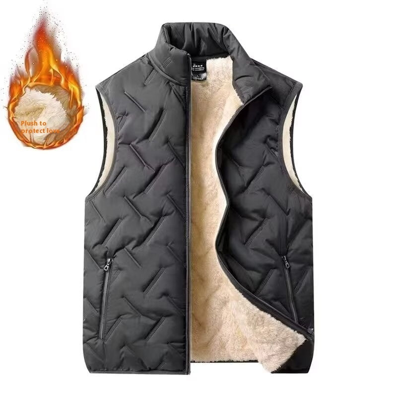 Cotton Vest Men's Lambswool Velvet Stand Collar
