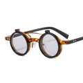 New Round Frame Punk Double-layer Flip Sunglasses