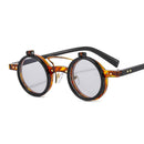 New Round Frame Punk Double-layer Flip Sunglasses