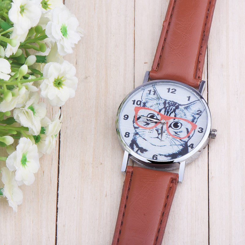 Cute Lady Simple Fashion Trendy Eyes Cat Digital Watch