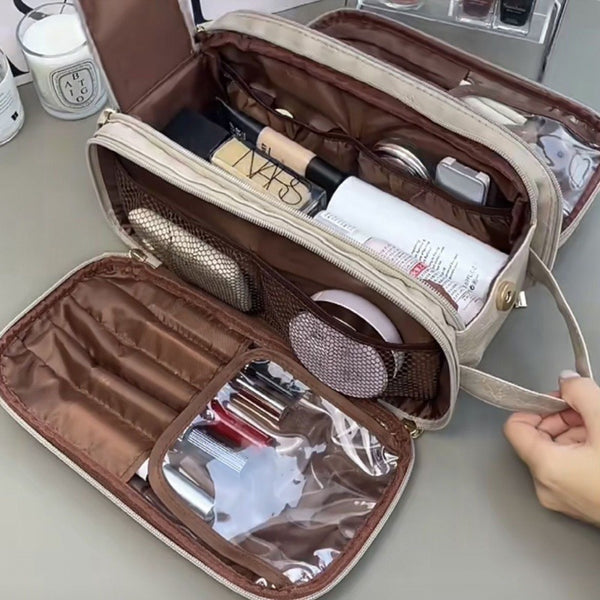 Large-capacity portable makeup bag