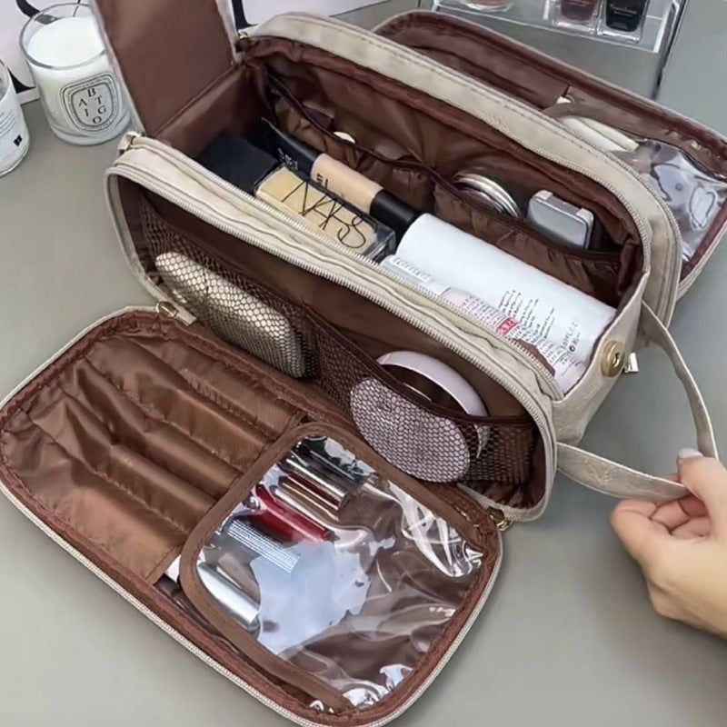 Large-capacity portable makeup bag