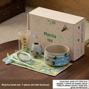 Hand-painted Matcha Tea Whisk Set with Ceramic Bowl