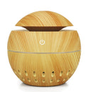 Wood grain humidifier with colorful night light