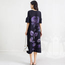 Vestido plisado estampado con temperamento de moda para mujer