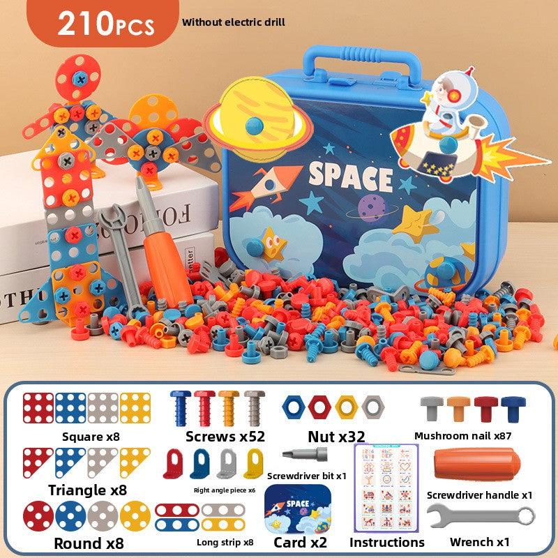 Children's Toy Electric Drill DIY Repair Screw Tool Box