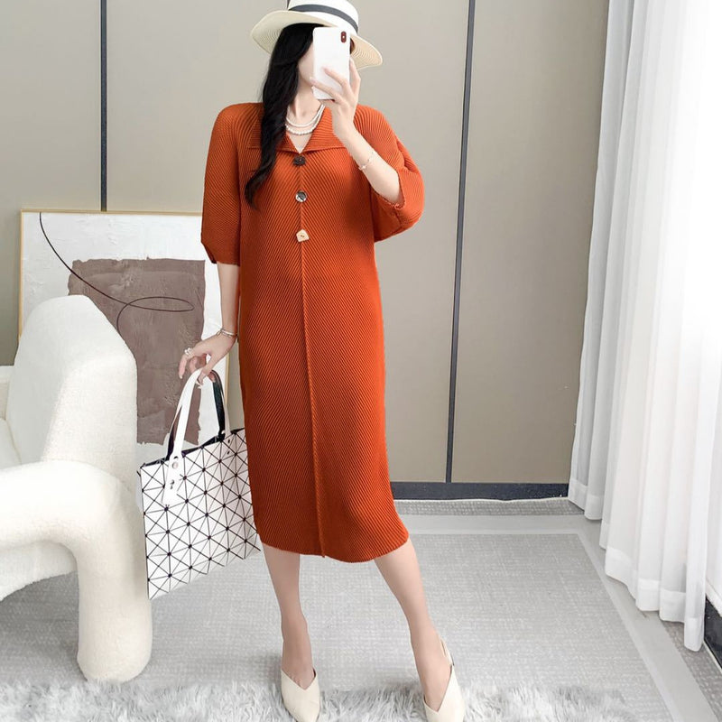 Falda holgada de talla grande con temperamento de longitud media para mujer