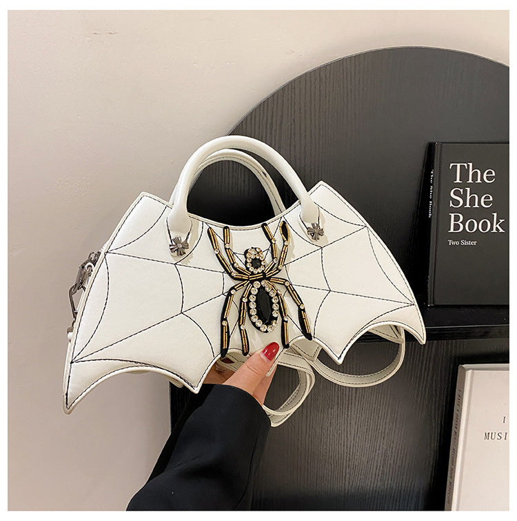 Fashion Handmade Spider Embroidery PU Messenger Bag