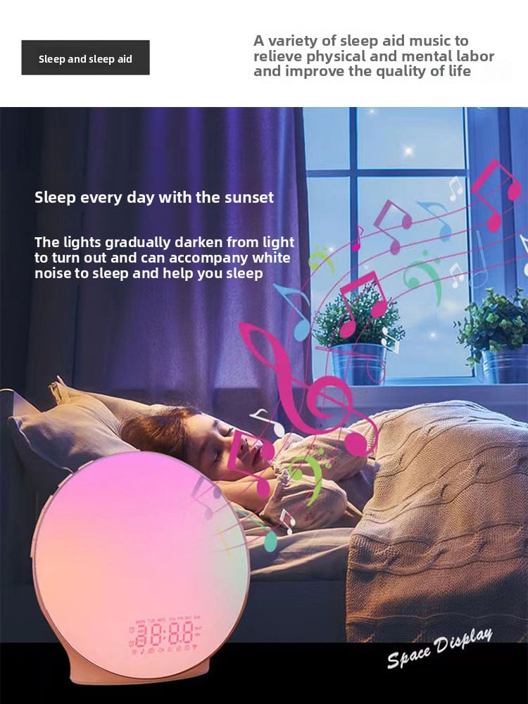 Simulated Sunrise Nature Wake-Up Light Dormitory Wake-Up Light Timed Light Sunrise Alarm Clock Wake up Early Handy Gadget