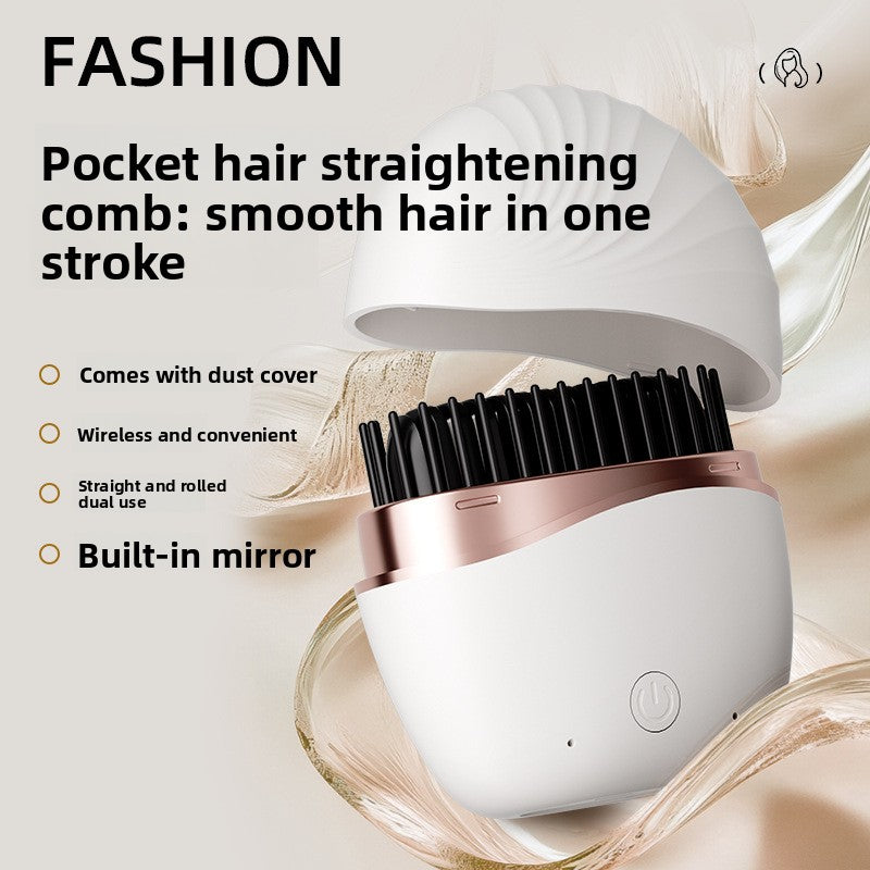 Mini Wireless Hair Straightener and Curler with Built-in Battery