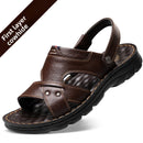 Men's Leather Sandals with Anti-Slip Sole