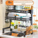 Kitchen Sink Dish Drying Rack with Adjustable Layers