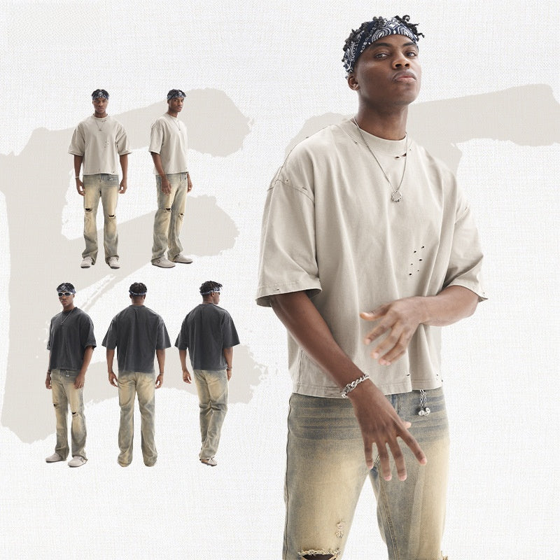 Retro Youth Pure Color Men's T-Shirt