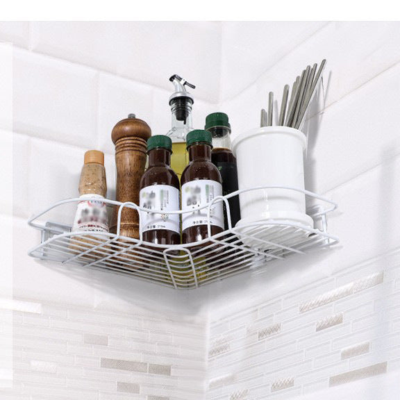 Iron triangular storage rack, corner bathroom