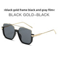 Plain double-beam large-frame anti-blue light retro glasses