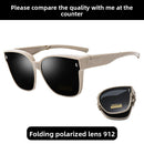 Folding sunglasses can be worn over men's myopia glasses
