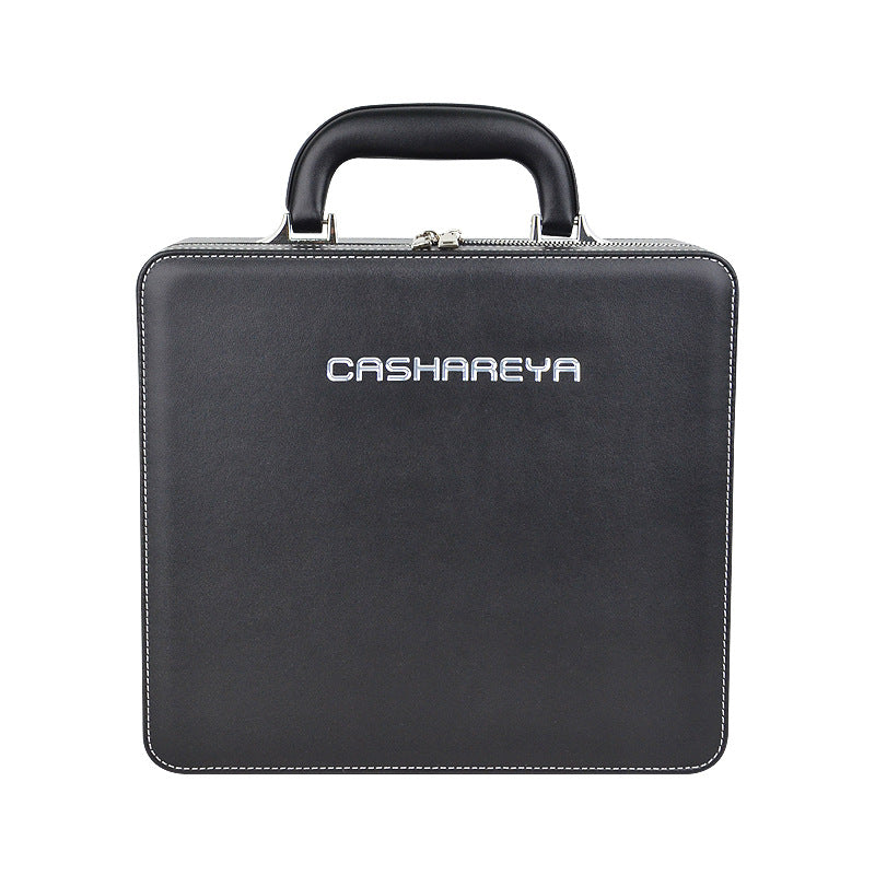 Large capacity makeup bag with mirror and lamp