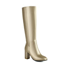 Women's Thick Heel High Boots with Side Zipper