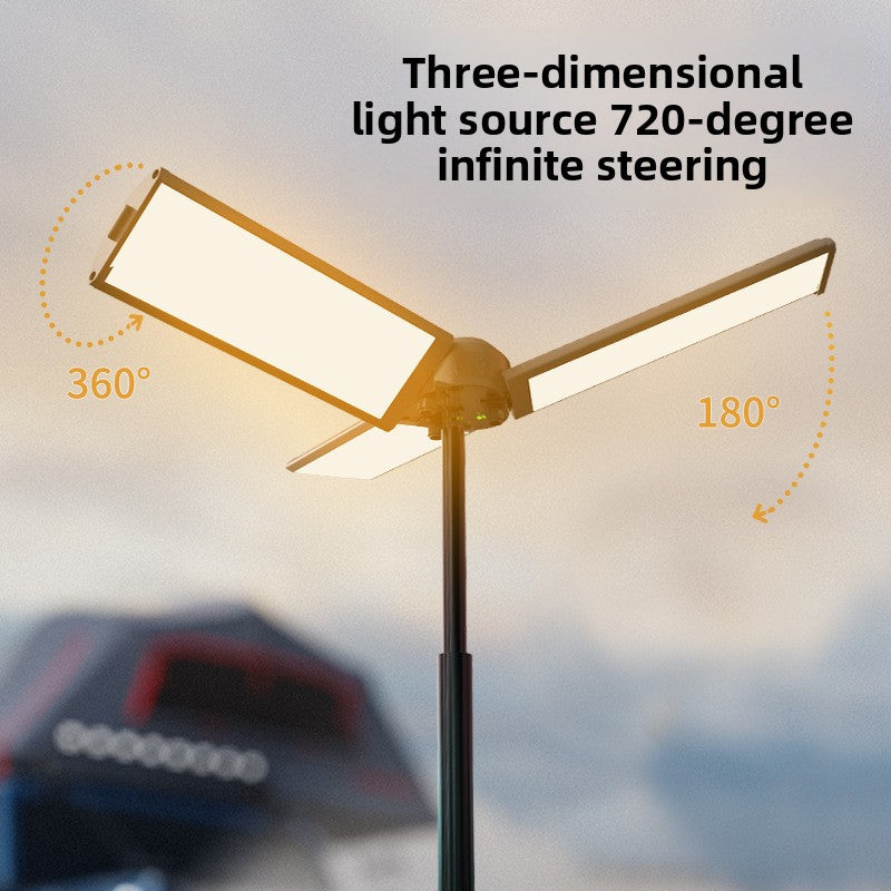 Multifunctional three-leaf camping lamp