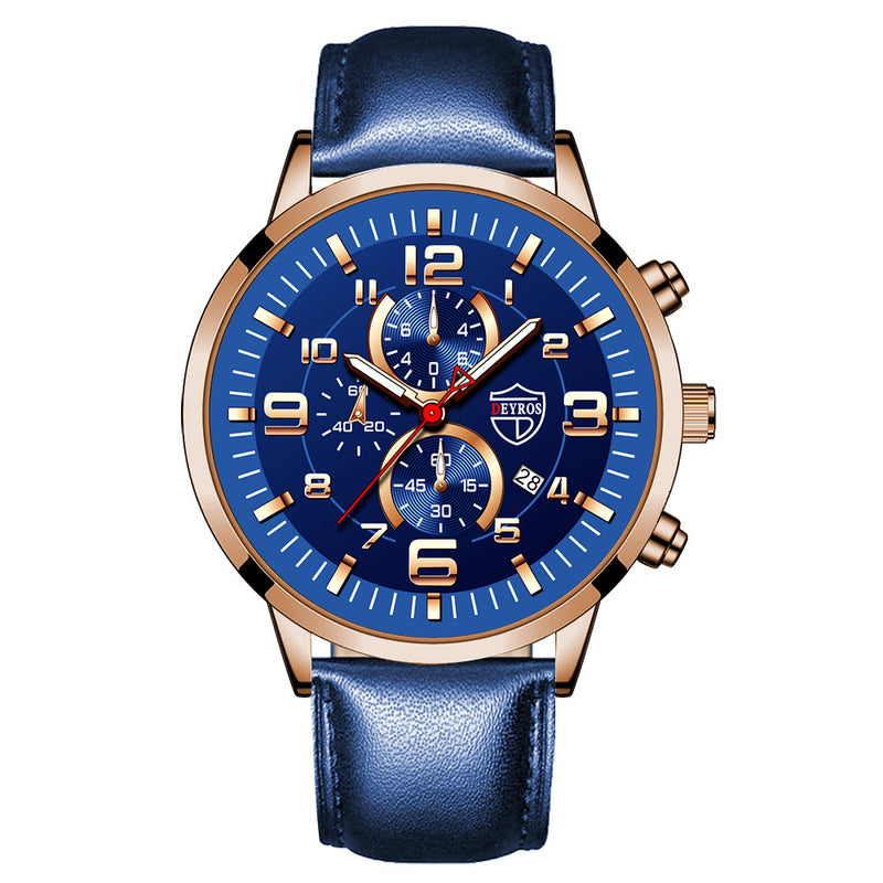 Fully automatic quartz wristwatch with calendar and luminous function