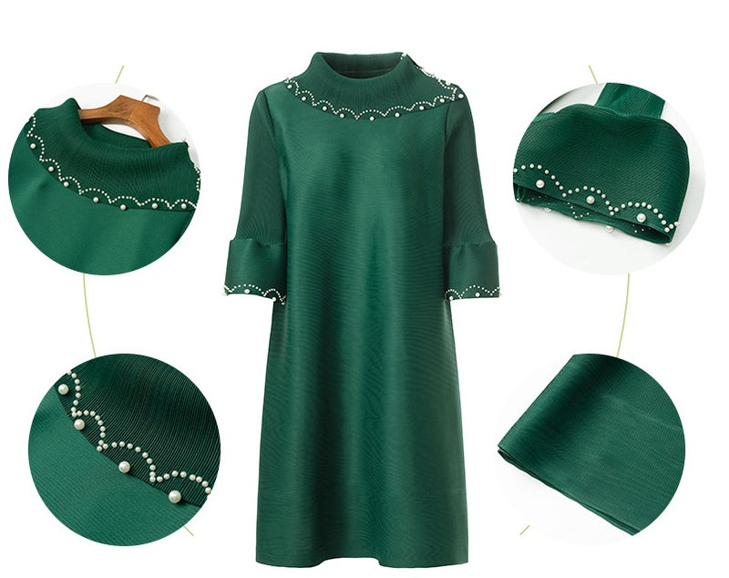 Pleated Temperament Black Dress Spring Dress