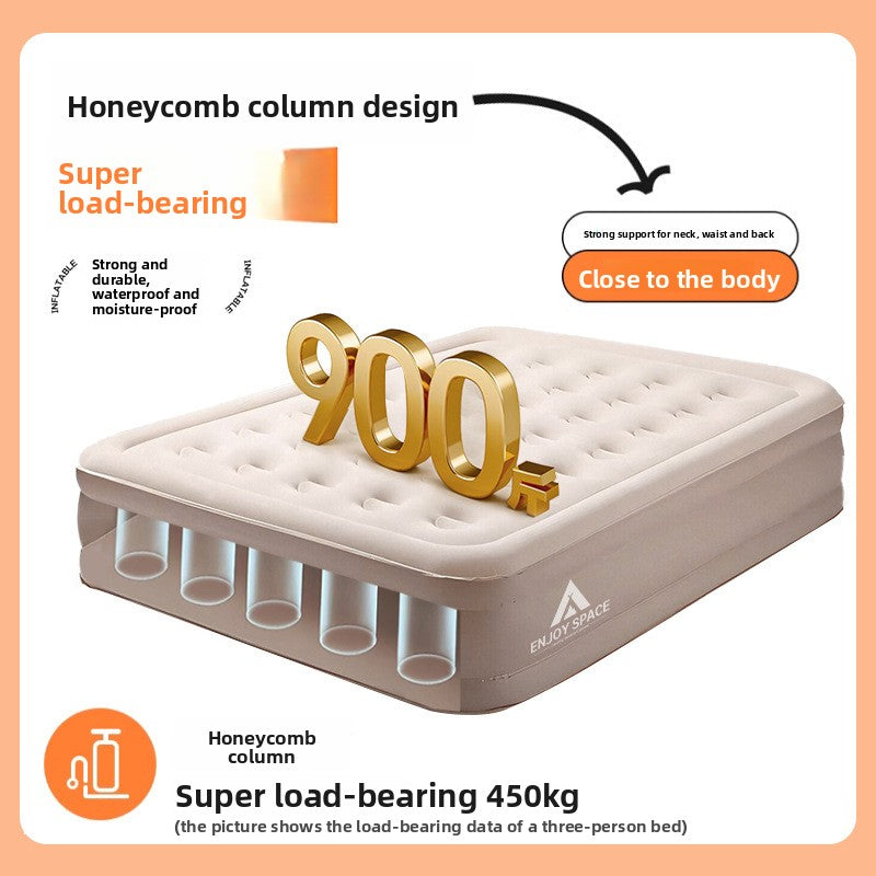 Inflatable mattress for outdoor camping folding bed