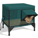 Outdoor heated and insulated cat bed