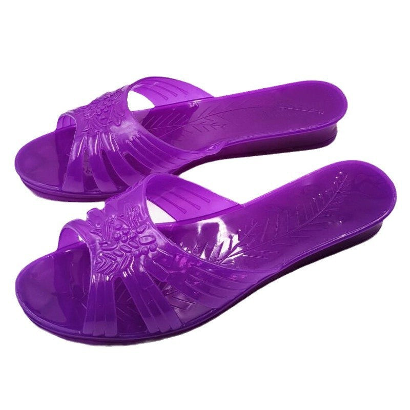 Women's Summer Jelly Bath Plastic Transparent Slippers