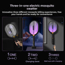 Three-in-One Electric Mosquito Swatter with LED Light