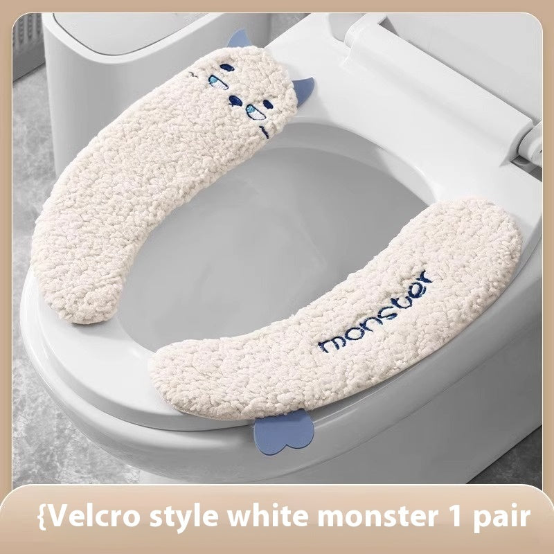 Thickened Fleece Toilet Seat Universal Paste