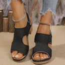 Women's High-heeled Sandals Plus Size Thick-soled Peep Toe Sandals