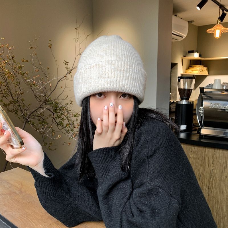 Rabbit Fur Knitted Winter Beanie