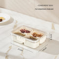 Transparent Compartment Food Storage Box with Handles