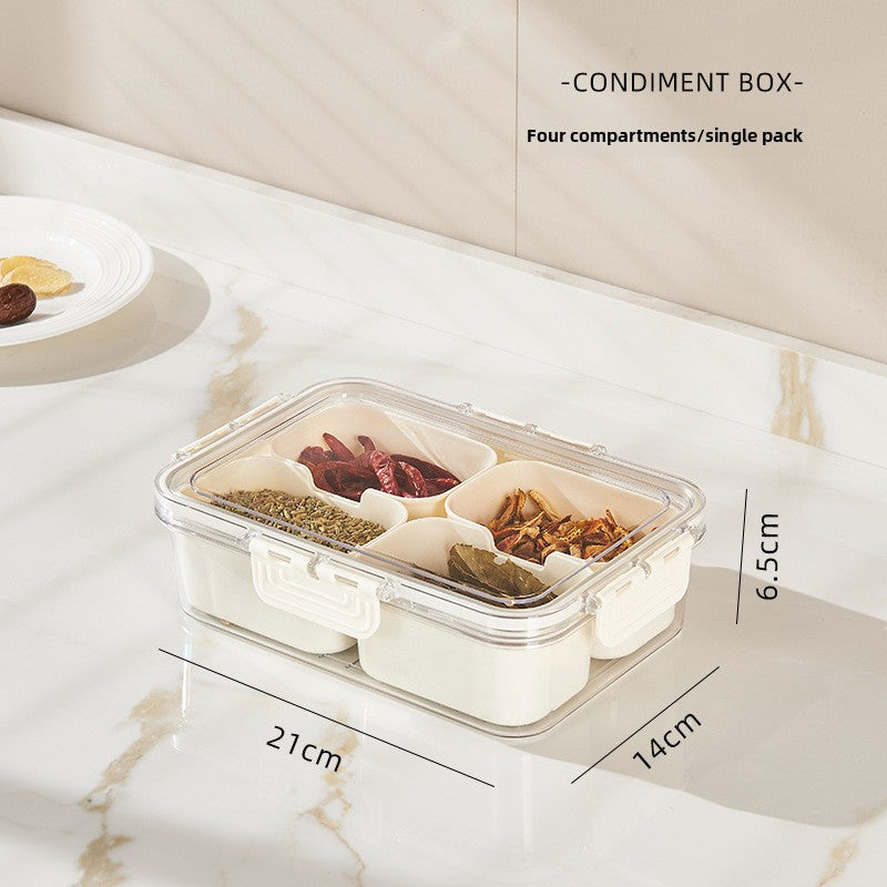 Transparent Compartment Food Storage Box with Handles