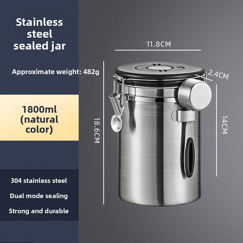 Coffee Bean Stainless Steel Sealed Container