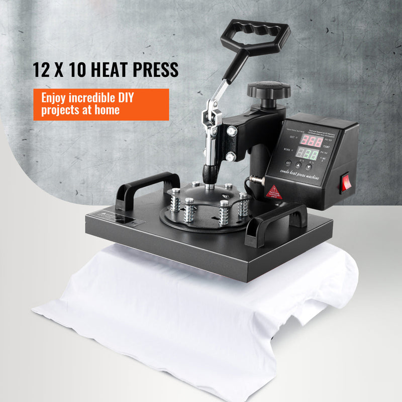 VEVOR Heat Press, 12x10Inch T-Shirt Press Machine, T-shirt Press Heat Press 30x23cm Printing Machine Heat Transfer Sublimation Machine For T-shirts