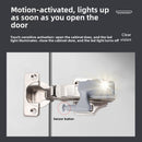 Smart hydraulic hinge lamp for wardrobe