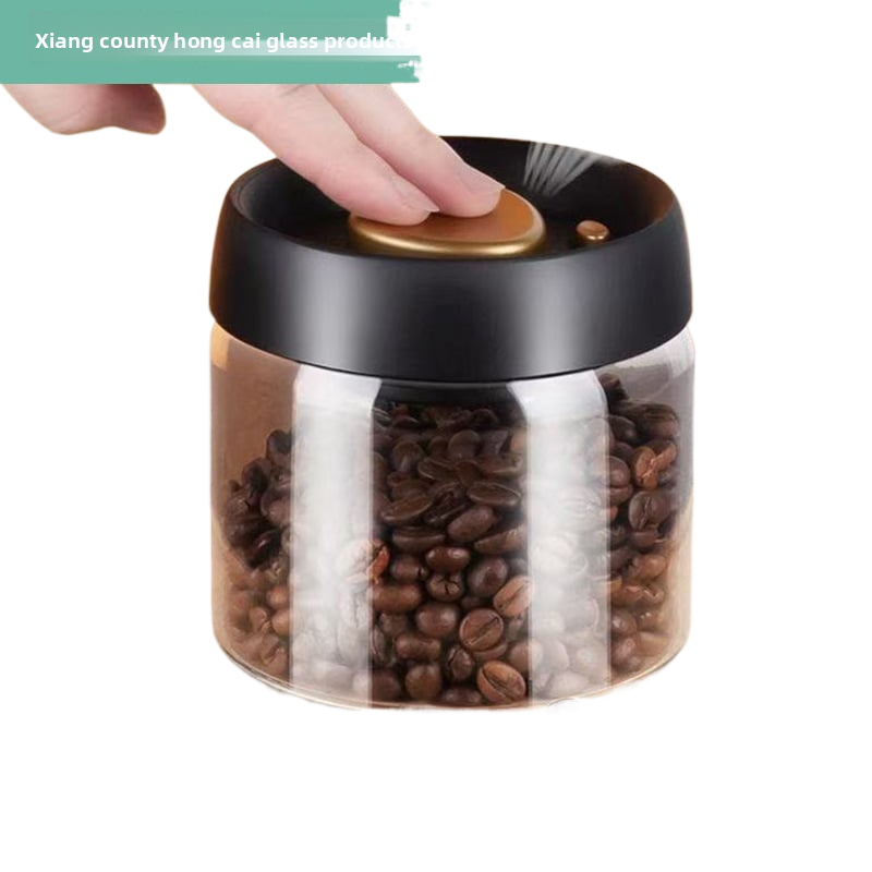 Vacuum Sealed Jar Food Grade Borosilicate Glass Storage Jar Kitchen Dispensing Bottle Tea Coffee Bean Storage Jar