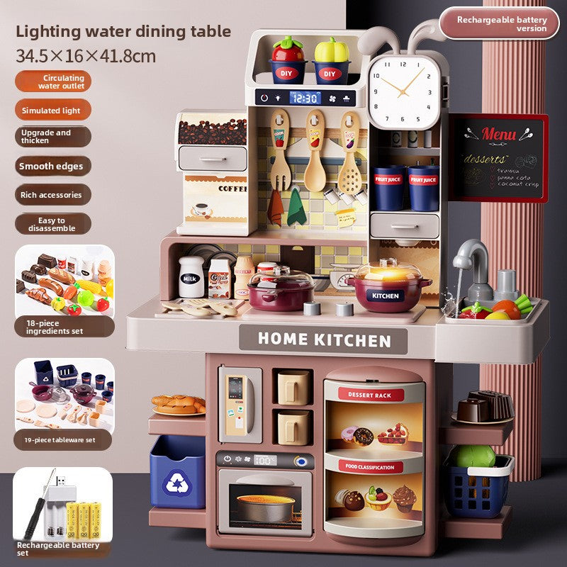 Children's house kitchen toy scene set