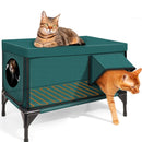 Outdoor heated and insulated cat bed