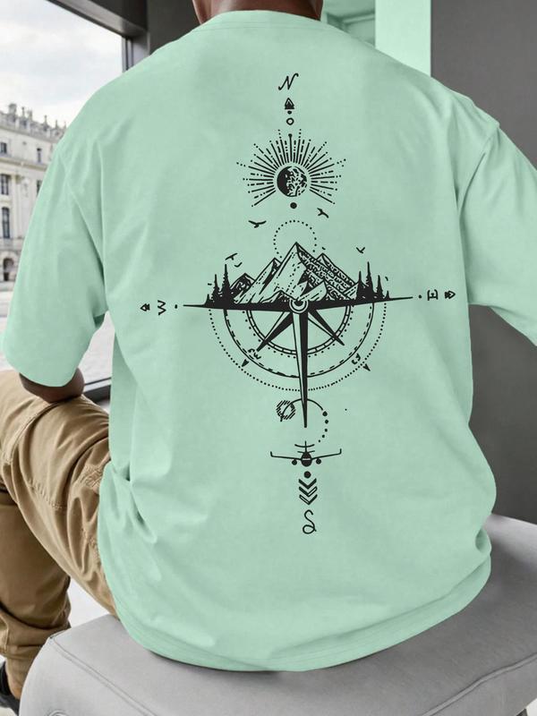 Printed men's casual fashion brand letter jersey T-shirt